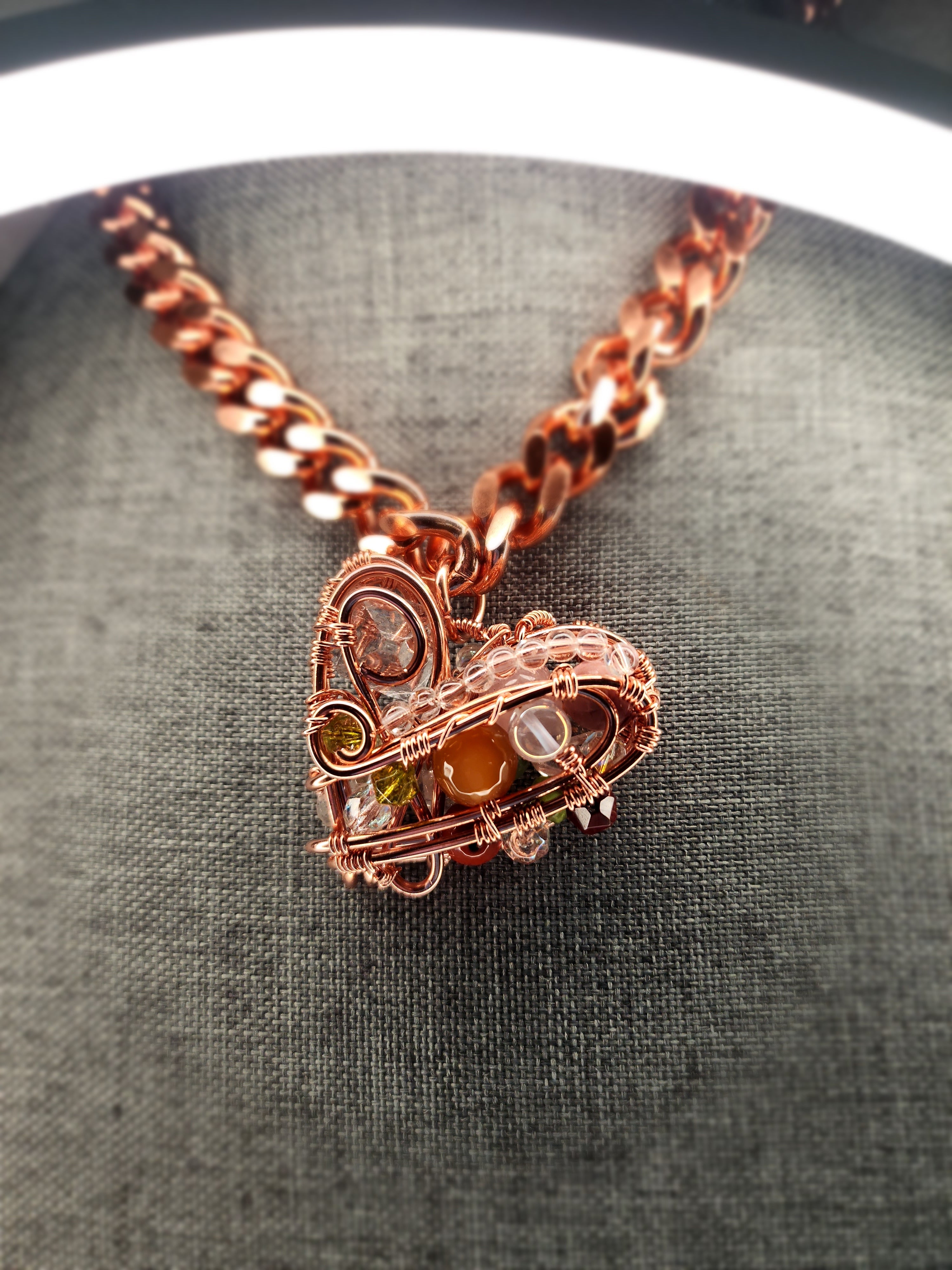 Copper Crystal Heart Cuban💞💎✨️