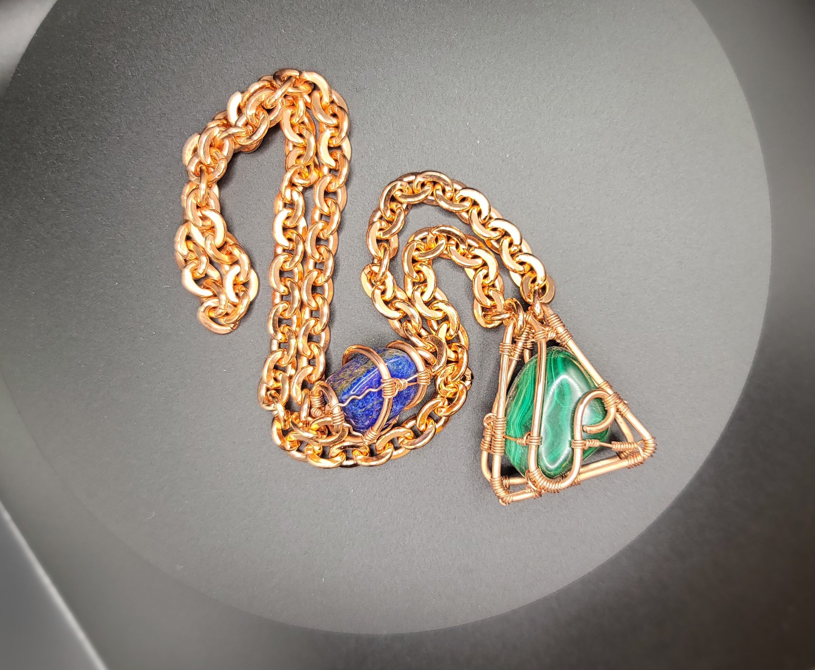 Malachite Triangle Chain w/Lapis Lazuli ✨