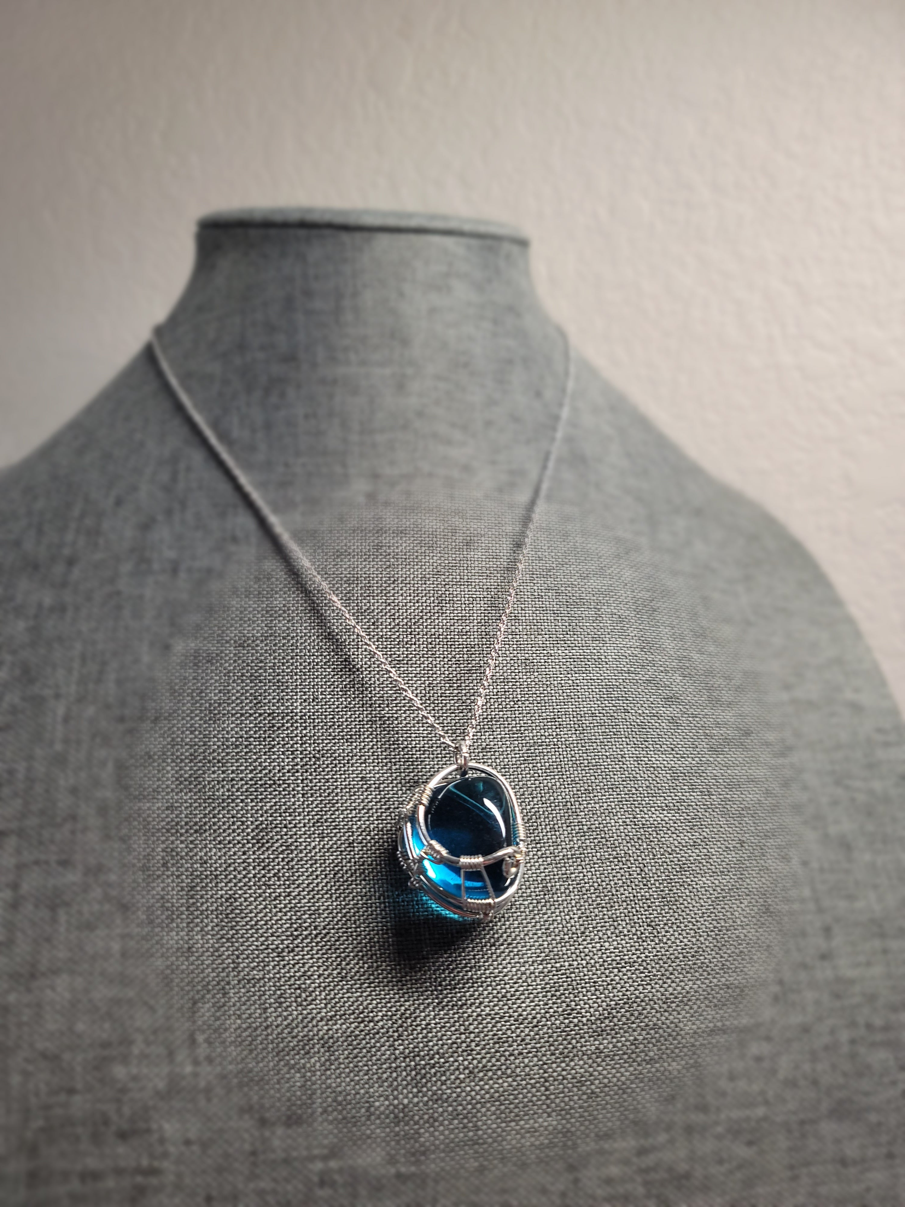 Ocean Drop 💧💎 Blue Obsidian in Sterling